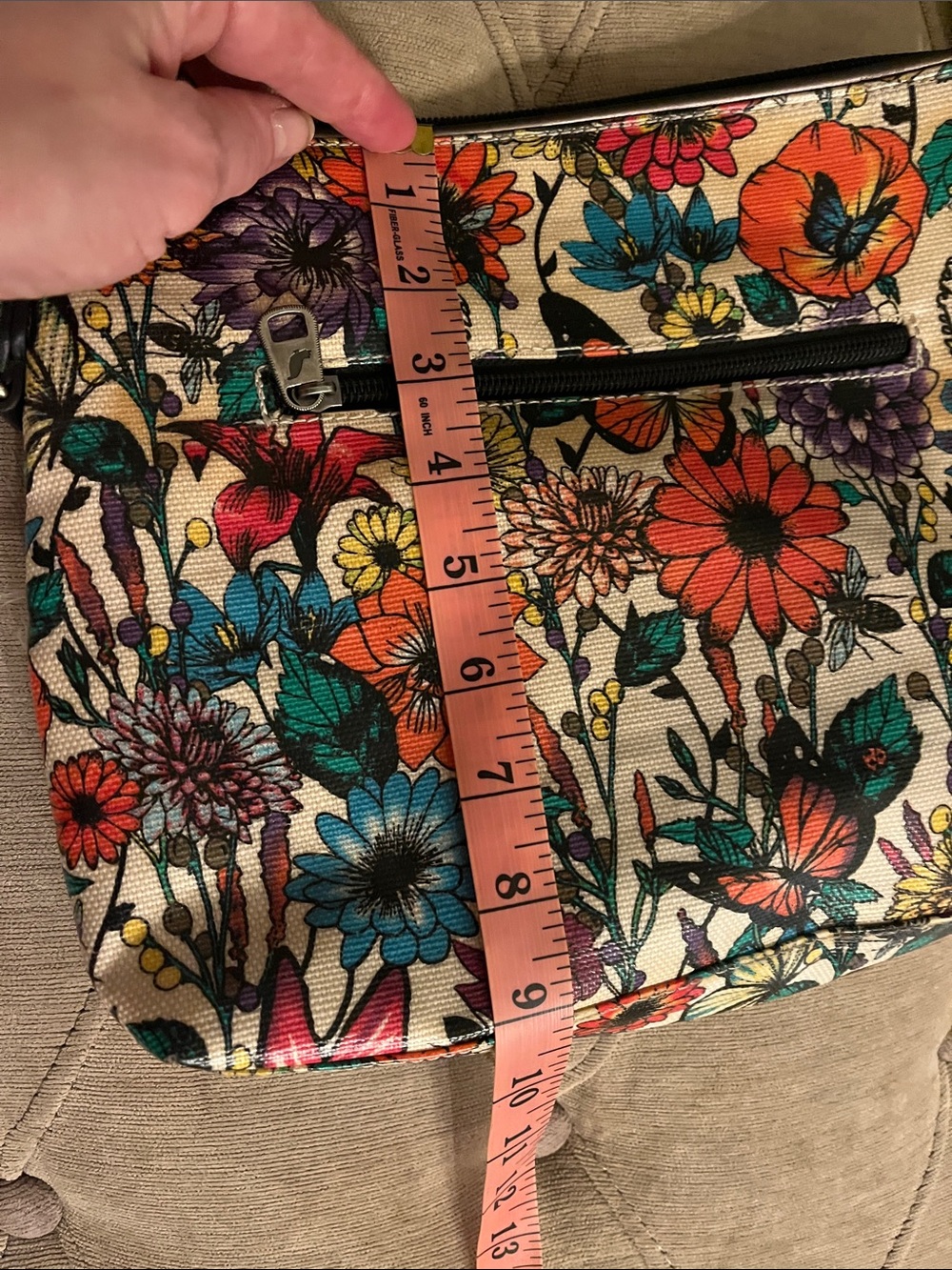 Sakroots Floral Multi-Color Crossbody Bag/ Purse with Black Strap - Picture 3 of 7